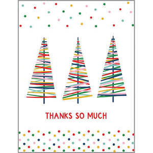 Blank Note Card  - Striped Holiday Trees, Gina B Designs
