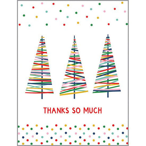 Blank Note Card  - Striped Holiday Trees, Gina B Designs