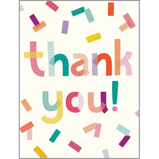 Blank Note Card  - Thank You Confetti., Gina B Designs