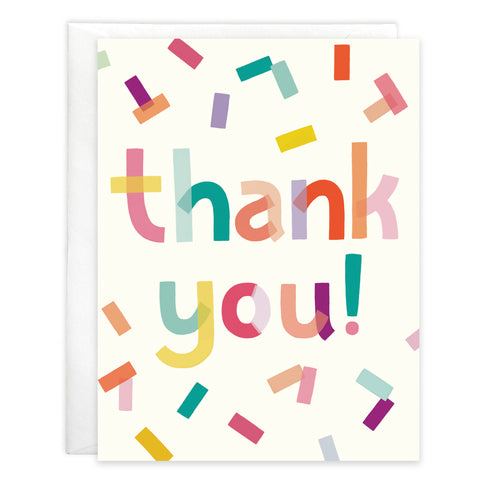 Blank Thank You Note Card  - Thank You Confetti