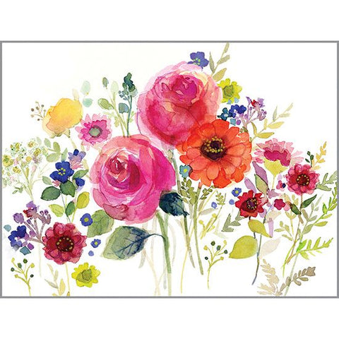 Blank Note Card  - Flower Stems, Gina B Designs