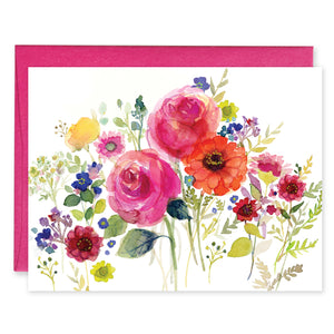 Blank Note Card  - Flower Stems