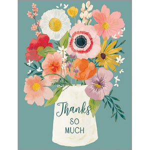 Blank Note Card  - Thank You Flower Vase, Gina B Designs