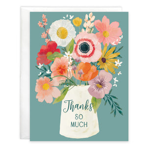 Blank Thank You Note Card  - Thank You Flower Vase