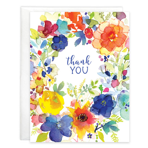 Blank Thank You Note Card  - Thank You All Flowers