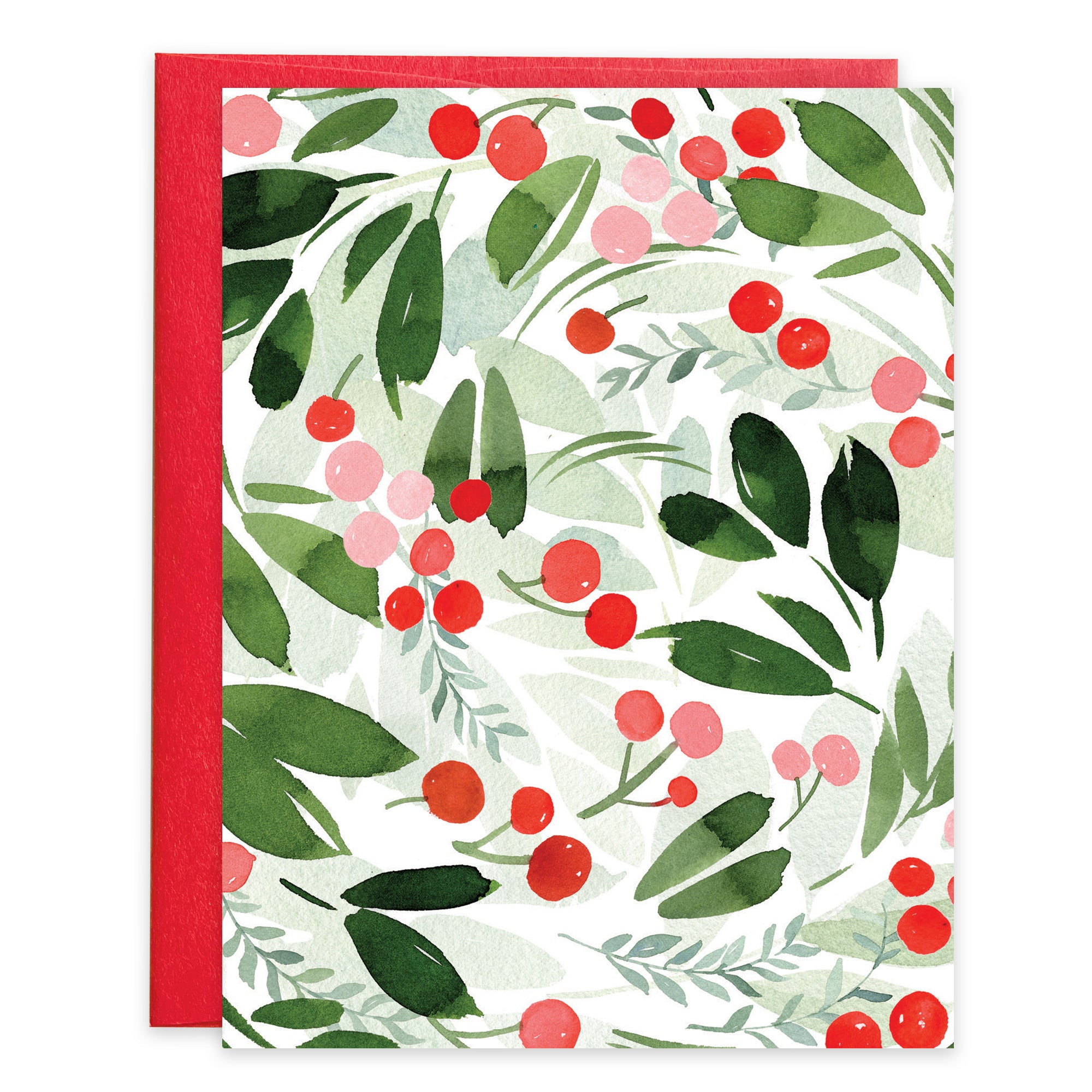 Blank Note Card  - Christmas Botanicals