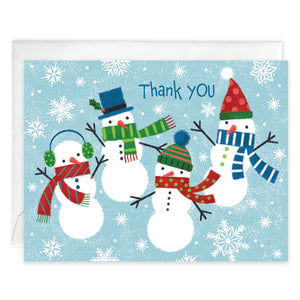 Blank Thank You Note Card  - 4 Snowmen