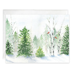 Blank Note Card  - Winter Forest