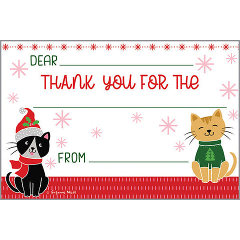 Holiday Kids Thank You Postcards - Christmas Kitties, Gina B Designs