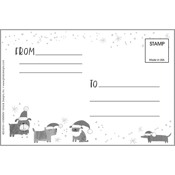 Holiday Kids Thank You Postcards - Santa Pups, Gina B Designs