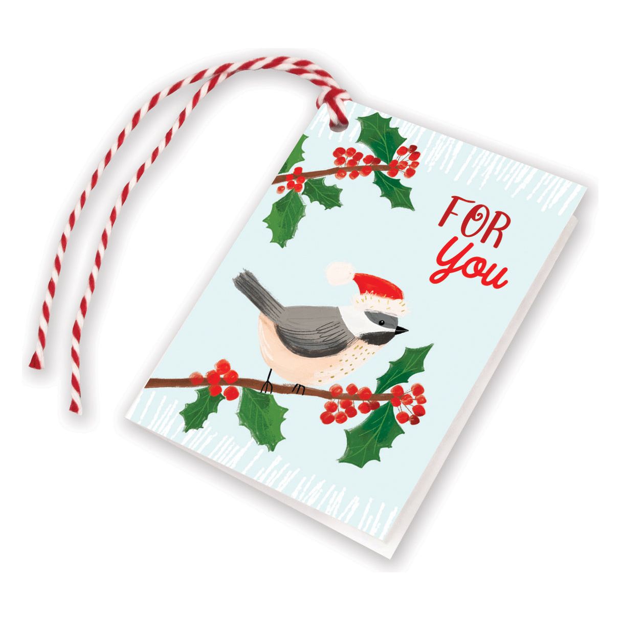 Holiday Gift Tags - Chickadee Santa Hat, Gina B Designs