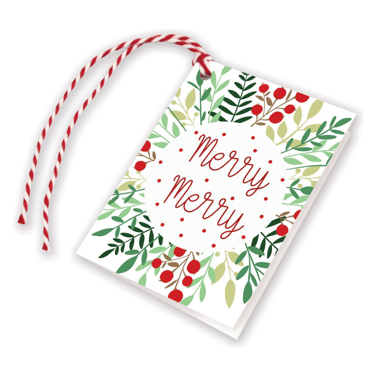 Holiday Gift Tags - Merry Merry Wreath