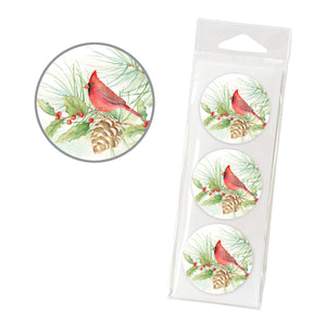Holiday Envelope Seals - Cardinal Bough, Gina B Designs