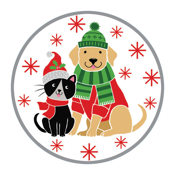 Holiday Envelope Seals - Christmas Cat & Dog, Gina B Designs