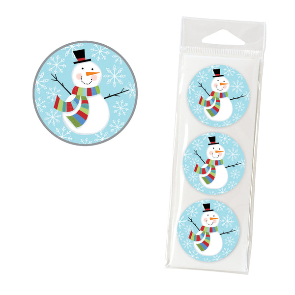 Holiday Envelope Seals - Stripe Scarf Snowman, Gina B Designs