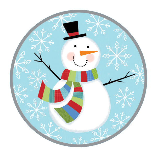 Holiday Envelope Seals - Stripe Scarf Snowman, Gina B Designs