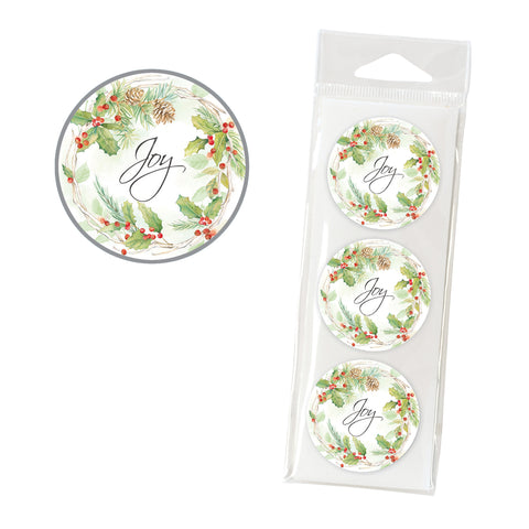 Holiday Envelope Seals - Pinecone/Holly Wreath, Gina B Designs