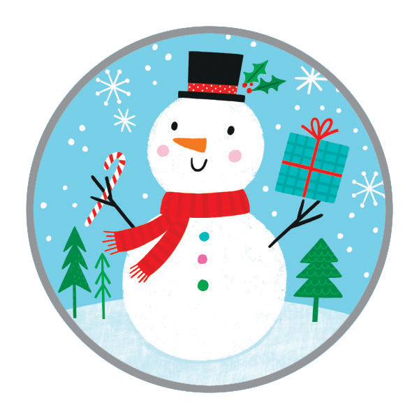 Holiday Envelope Seals - Snowman Red Scarf, Gina B Designs