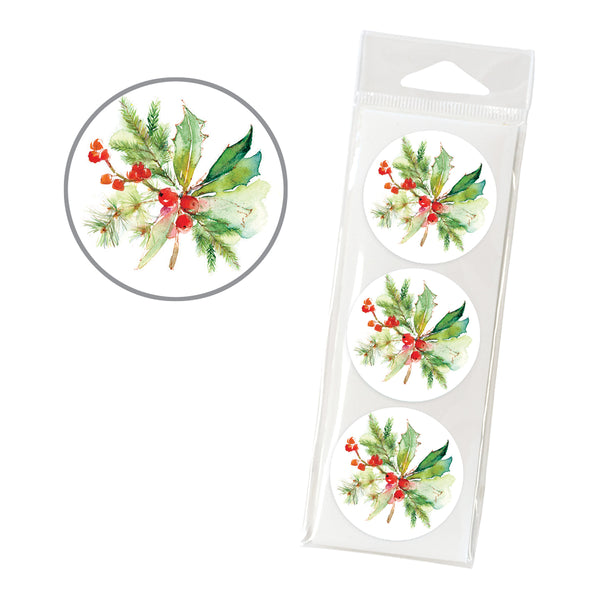 Holiday Envelope Seals - Holly Branch, Gina B Designs