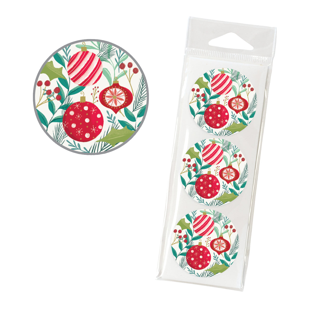 Holiday Envelope Seals - Christmastime Ornaments, Gina B Designs