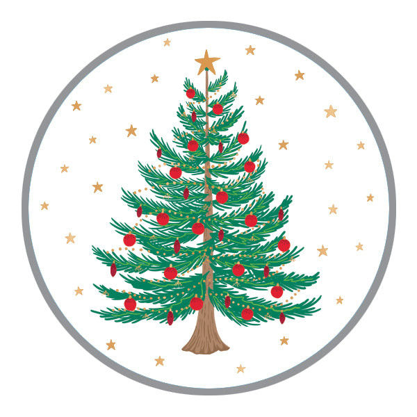 Holiday Envelope Seals - Tree/Gold Stars