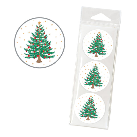 Holiday Envelope Seals - Tree/Gold Stars
