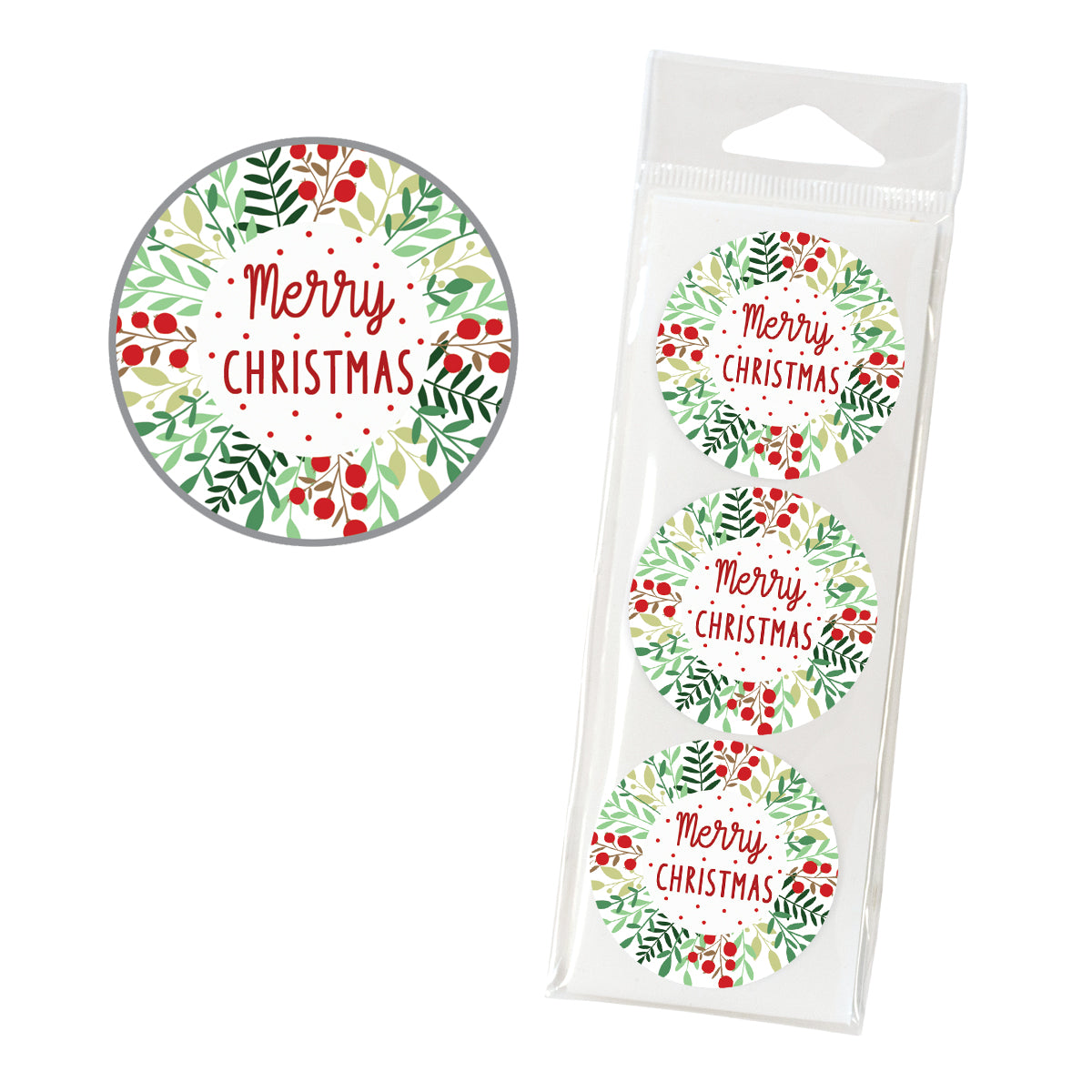 Holiday Envelope Seals - Merry Merry Wreath