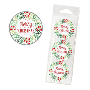 Holiday Envelope Seals - Merry Merry Wreath
