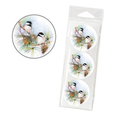 Holiday Envelope Seals - Winter Chickadees