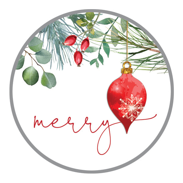 Holiday Envelope Seals - Single Red Bauble