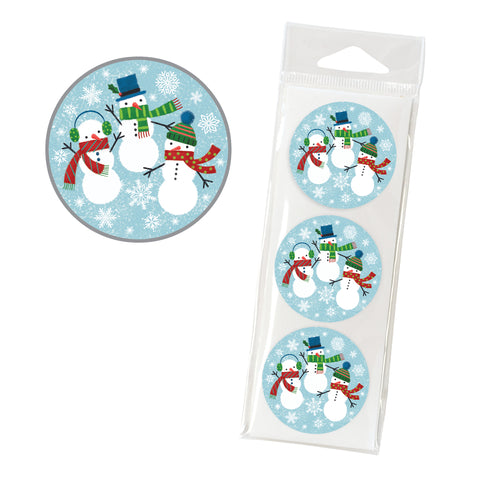 Holiday Envelope Seals - 3 Snowmen