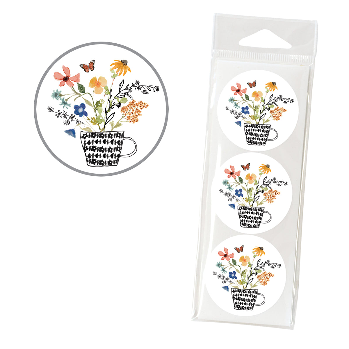 Envelope Seals - Flower Tea Cup