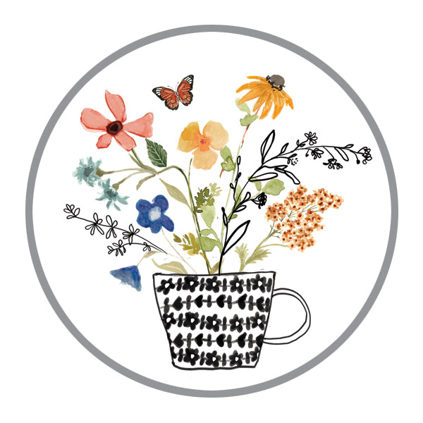 Envelope Seals - Flower Tea Cup