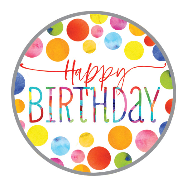 Envelope Seals - Watercolor Birthday Dots