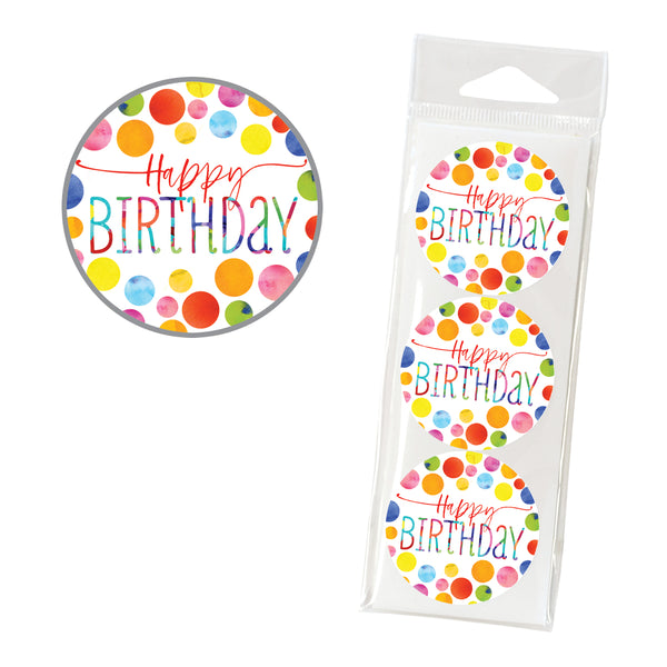 Envelope Seals - Watercolor Birthday Dots