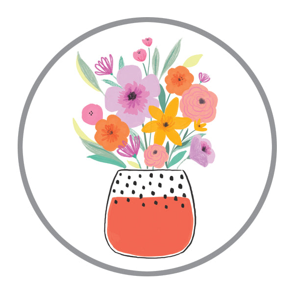 Envelope Seals - Dotty Flower Vase