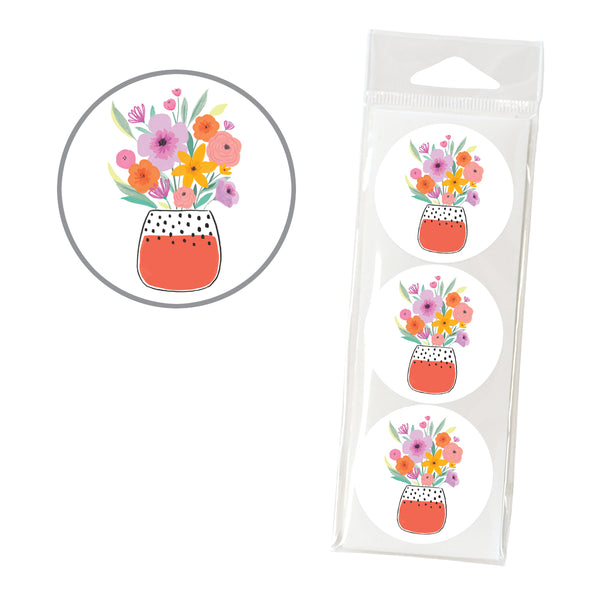 Envelope Seals - Dotty Flower Vase