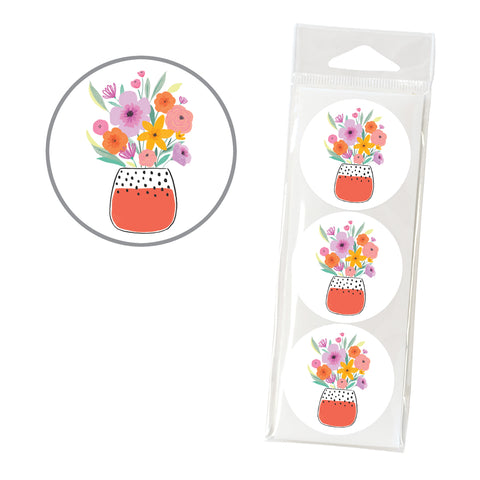 Envelope Seals - Dotty Flower Vase