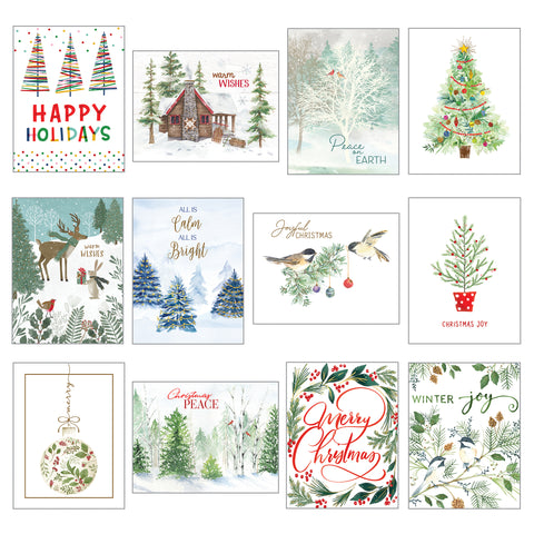 12 Card Greeting Card Collection-Christmas Greeting Cards