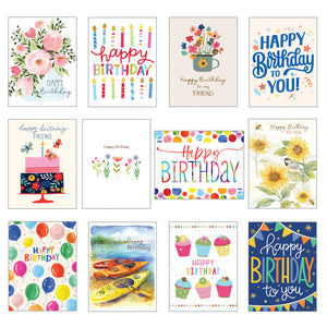 12 Card Greeting Card Collection-Birthday Greeting Cards