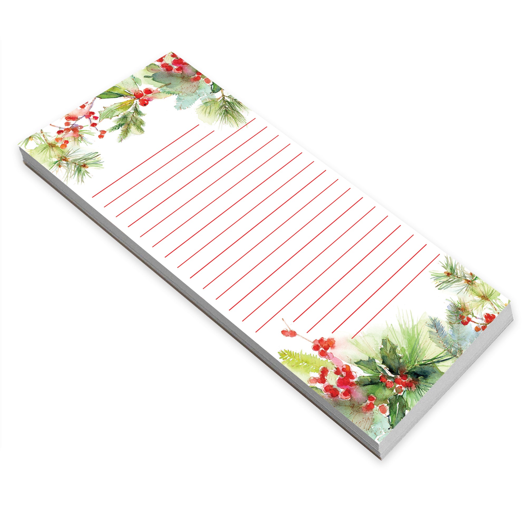 Holiday List Pad- Holly Pine & Berries