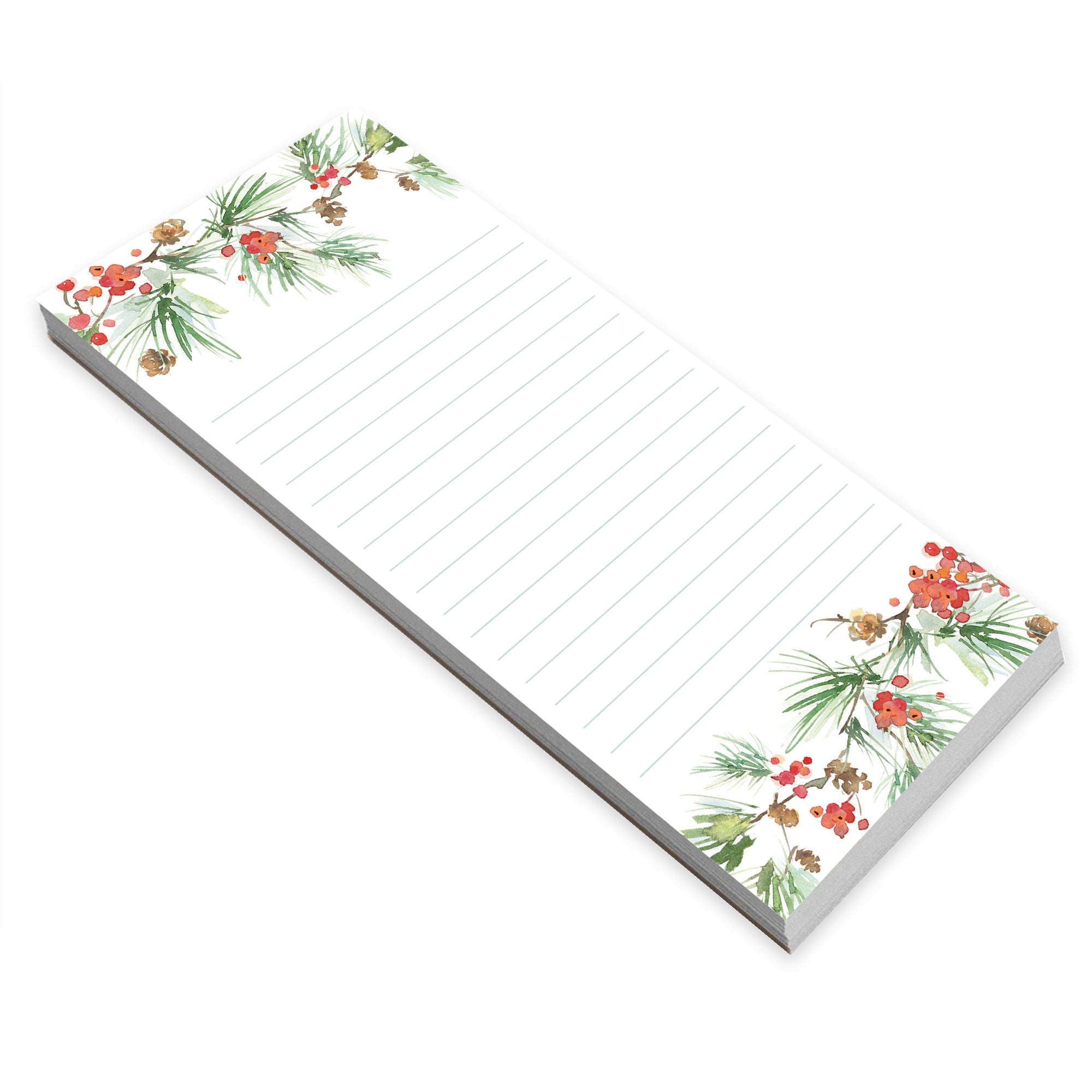 Holiday List Pad- Pine Bough Border