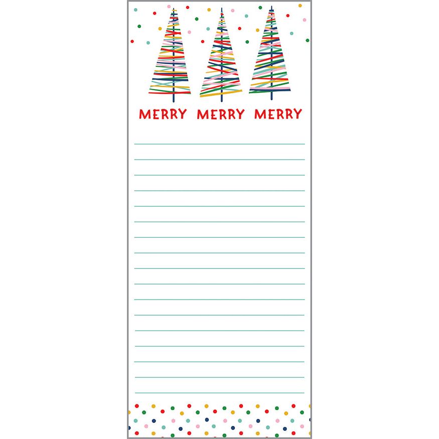 Holiday List Pad- Stripe Holiday Trees, Gina B Designs