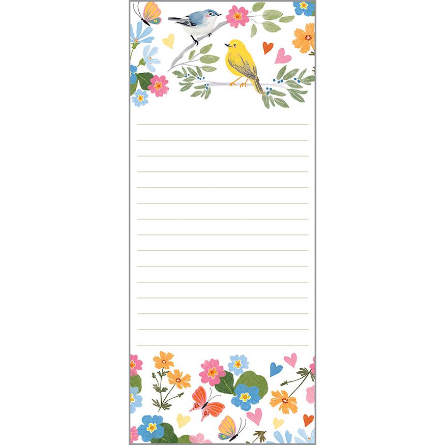 List Pad - Songbirds and Flowers, Gina B Designs