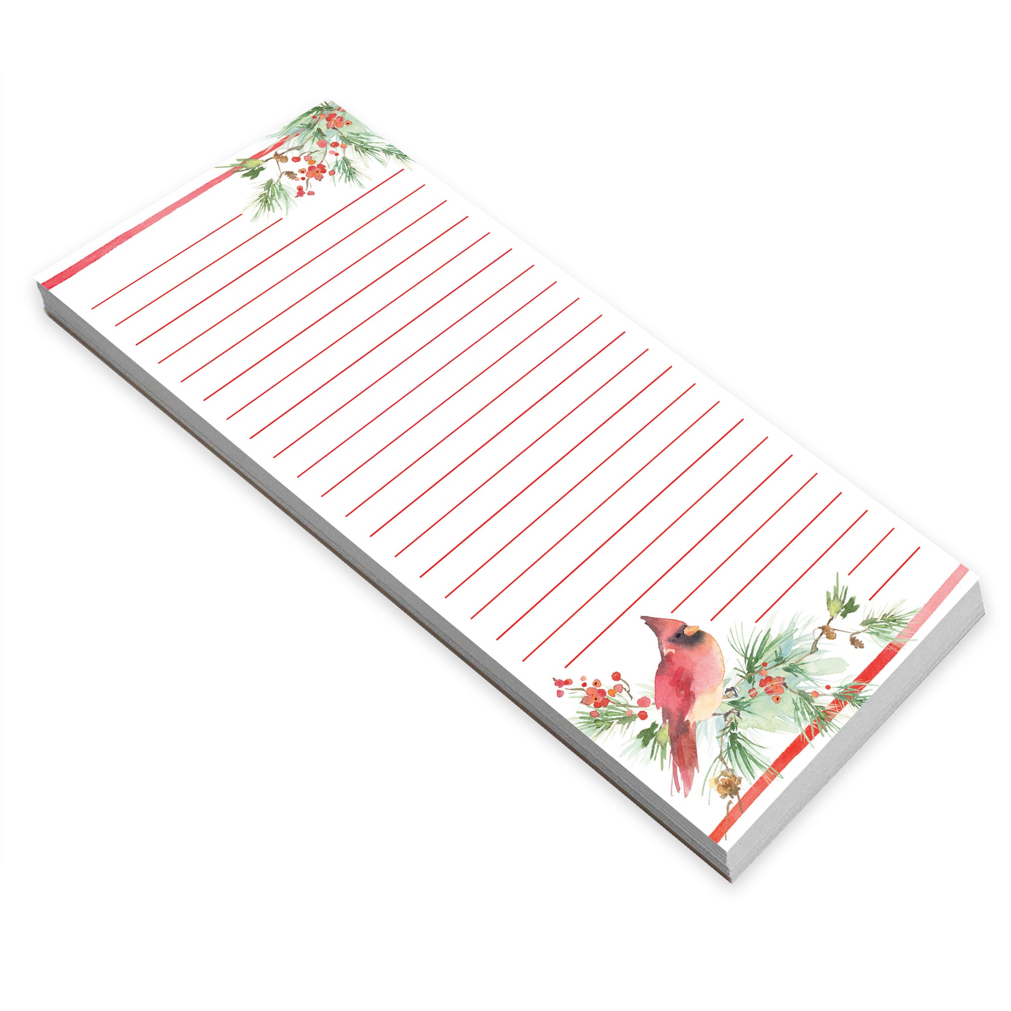 Holiday List Pad - Cardinal Pine/Berries