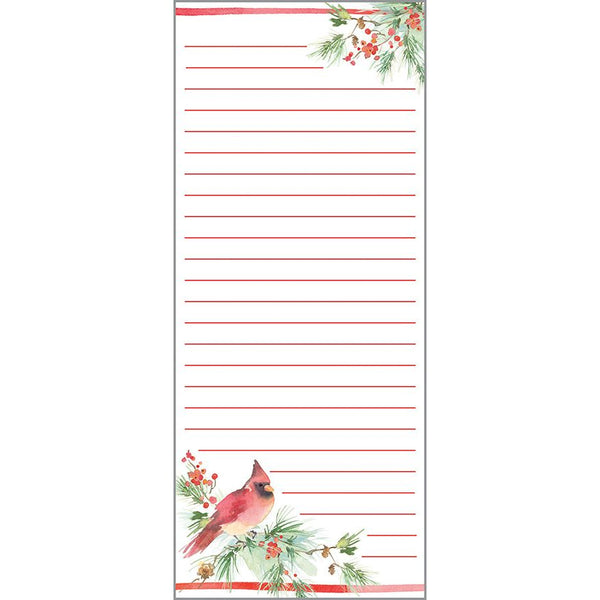 Holiday List Pad - Cardinal Pine/Berries