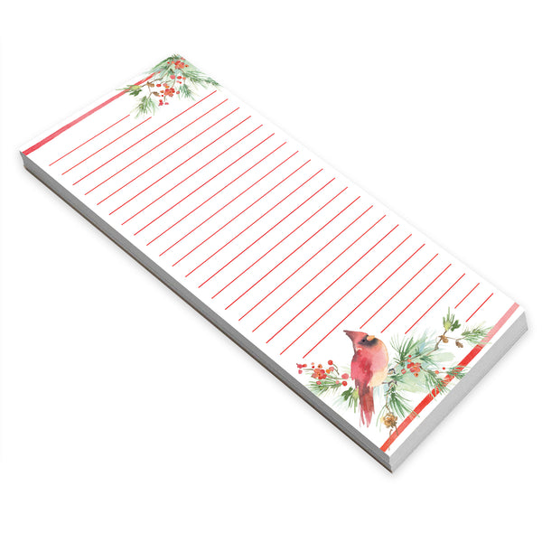 Holiday List Pad - Cardinal Pine/Berries