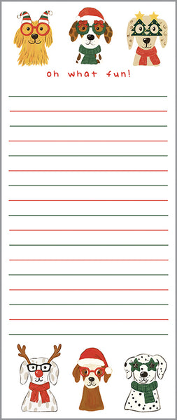 Holiday List Pad - Oh What Fun Dogs