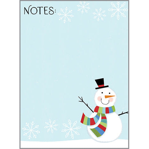 Holiday Memo Pad - Stripe Scarf Snowman, Gina B Designs