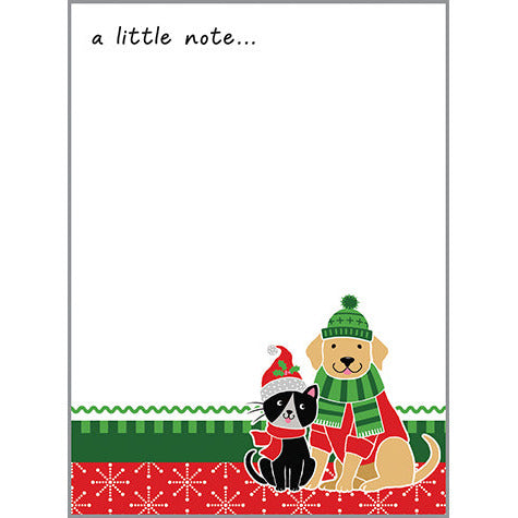 Holiday Memo Pad - Christmas Cat & Dog, Gina B Designs